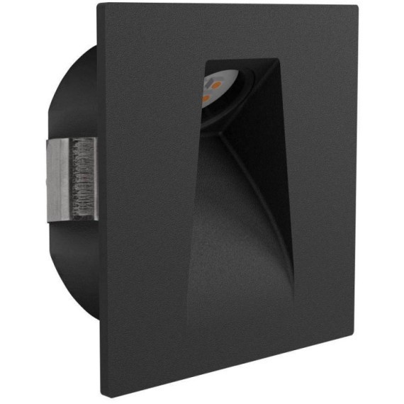 99644 Светодиодный встраиваемый светильник для лестниц MECINOS, LED 1x2W, 90lm, L80, B80, H3, сталь, черный