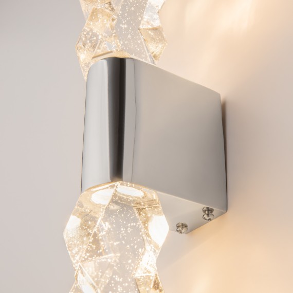 Серебристый светодиодный настенный светильник (бра) без выключателя на корпусе, 5Вт, 3000К, 300лм Maytoni Selemo MOD328WL-L5CH3K