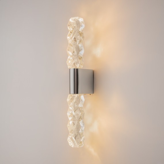 Серебристый светодиодный настенный светильник (бра) без выключателя на корпусе, 5Вт, 3000К, 300лм Maytoni Selemo MOD328WL-L5CH3K