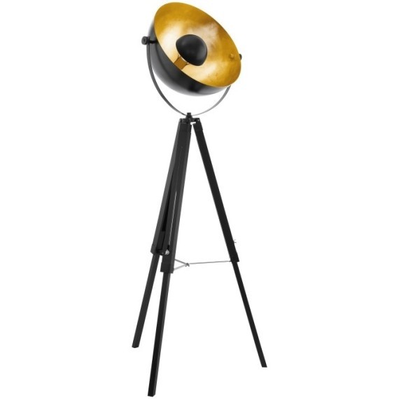 49618 Торшер COVALEDA, 1х60W (E27), ?550, H1640, дерево, сталь, черный, латунь, золото