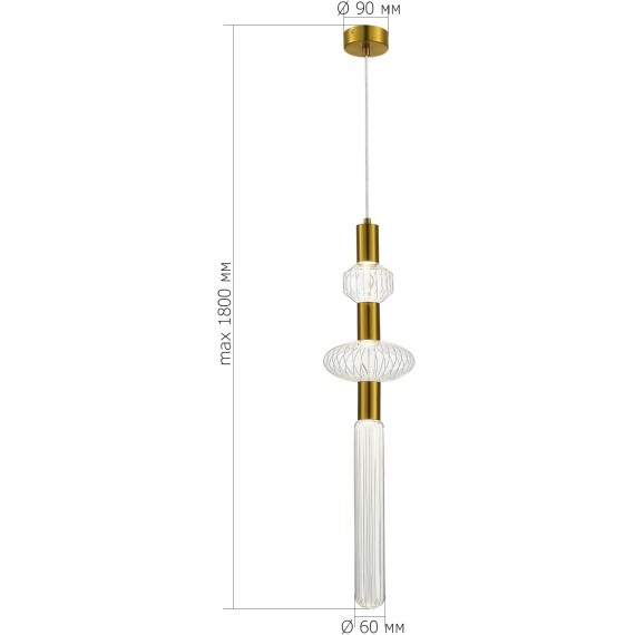 SL6117.203.03 Светильник подвесной ST-Luce Латунь/Золотой, Прозрачный LED 3*3W 3000K TACCHE