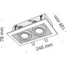 Встраиваемый светильник Maytoni DL008-2-02-B Metal Modern под лампы 2xGU10 50W