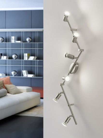 92599 EGLO BUZZ-LED Светодиодный спот 6xGU10, 18Вт, 3000К, никель