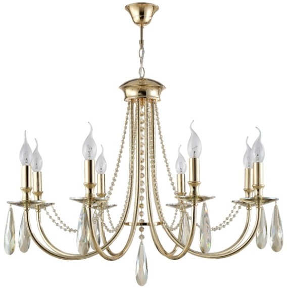 Люстра Crystal Lux VICTORIA SP8 GOLD/AMBER