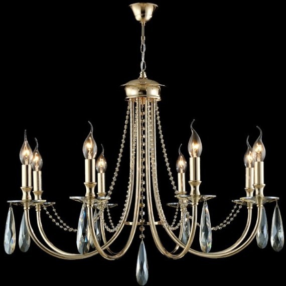 Люстра Crystal Lux VICTORIA SP8 GOLD/AMBER