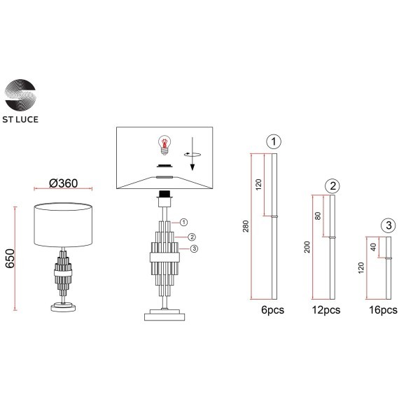 SL1002.304.01 Прикроватная лампа ST-Luce Латунь/Белый E27 1*40W ONZO