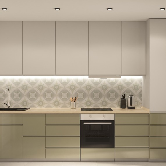 DK3012-BK Встраиваемый светильник влагозащищенный IP44 макс 50Вт GU10 черный алюминий