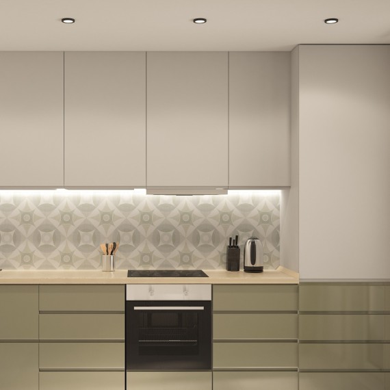 DK3012-BK Встраиваемый светильник влагозащищенный IP44 макс 50Вт GU10 черный алюминий