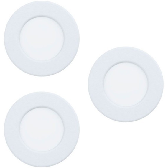 99135 Светодиодный комплект встраиваемых светильников FUEVA 5, 3х2,7W (LED), ?86, ET26, 3х300lm, 3000K, ст