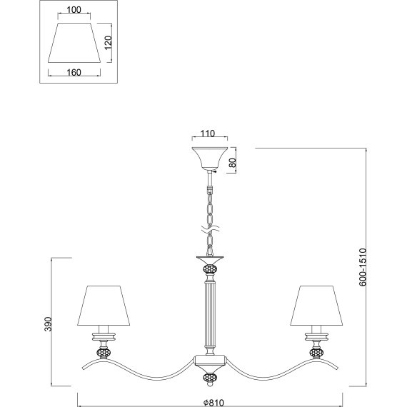Люстра подвесная Freya FR2016PL-08BZ Alessandra под лампы 8xE14 40W