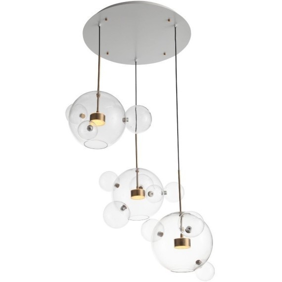 SL1133.203.03 Светильник подвесной ST-Luce Белый,Латунь/Прозрачный LED 3*14W 3000K  (из 4-х коробок) BOPONE