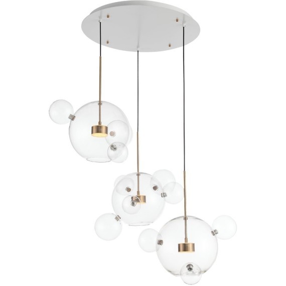 SL1133.203.03 Светильник подвесной ST-Luce Белый,Латунь/Прозрачный LED 3*14W 3000K  (из 4-х коробок) BOPONE