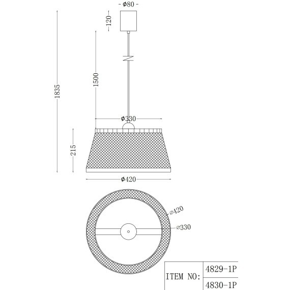 Подвесной светильник с плафоном из дерева Favourite 4829-1P