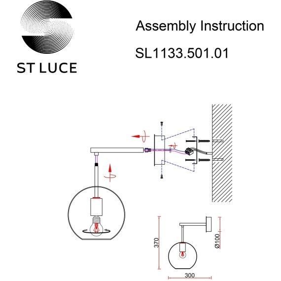 SL1133.501.01 Бра ST-Luce Латунь/Белый E27 1*40W BOPONE
