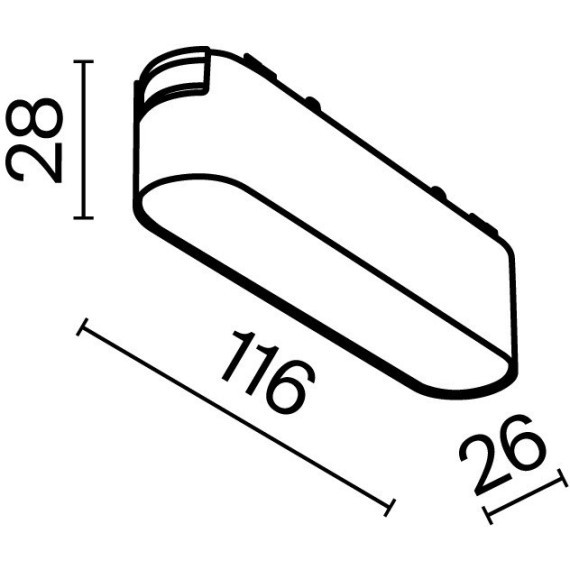 TR080-1-6W3K-W Трековый магнитный светодиодный светильник Maytoni Radity 48V CRI90+ 3000К 450Лм 120° 6Вт