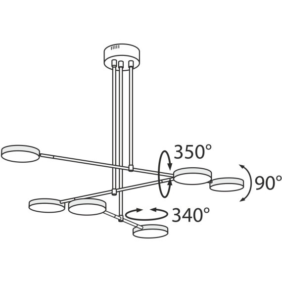 Потолочная люстра светодиодная Fad MOD070PL-L38B3K