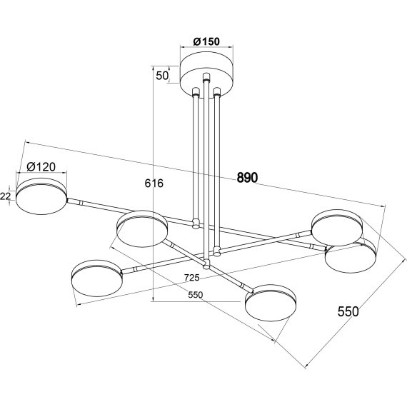 Потолочная люстра светодиодная Fad MOD070PL-L38B3K