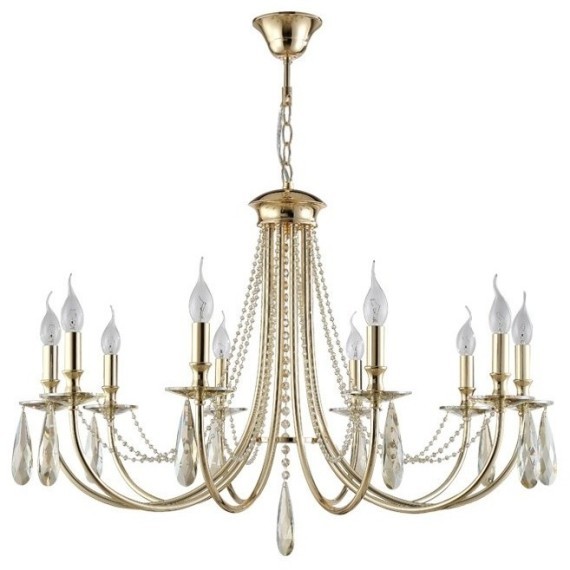 Люстра Crystal Lux VICTORIA SP10 GOLD/AMBER