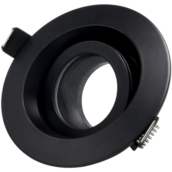 ST255.408.01 Св-к встр. Черный GU10 1*50W  IP65 D95xH45 220V Без ламп Встраиваемые светильники