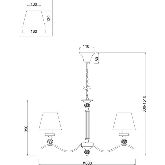 Люстра подвесная Freya FR2016PL-05BZ Alessandra под лампы 5xE14 40W