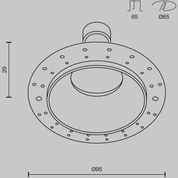 Встраиваемый светильник Maytoni Share GU10 10Вт IP 54 Technical DL126-GU10-TRS-B