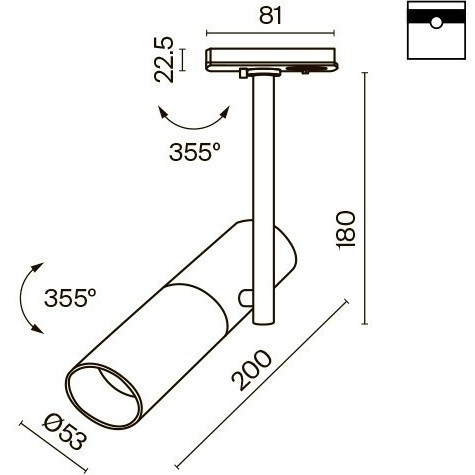 Однофазный двужильный трековый светильник Maytoni Unity TR005-1-GU10-BG Elti под сменную лампу GU10