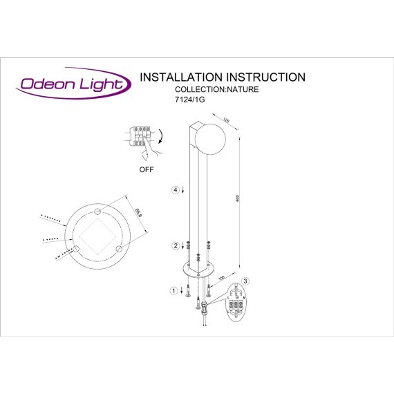 Ландшафтный светильник IP65 1*G9 LED*5W VIVA 7124/1G
