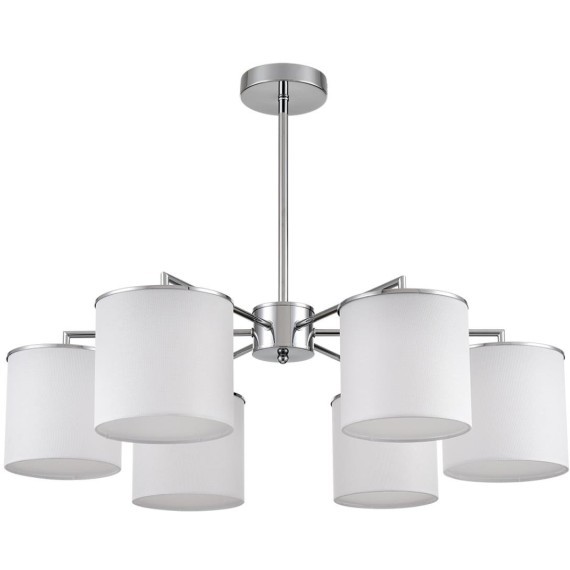 6591/6 CLASSI LN24 хром/белый, металл/текстиль Люстра подвесная E14 6*40W 220V SUNTORI