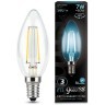 103801207 Лампа Gauss LED Filament Свеча E14 7W 580lm 4100К 1/10/50