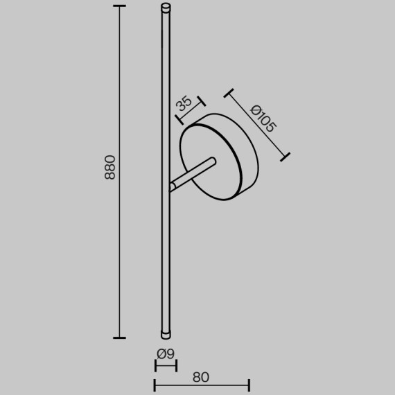 Латунный поворотный светодиодный настенный светильник (бра) 12Вт 2700К 480Лм CRI90 Maytoni Elegant C084WL-L12BS2.7K-1