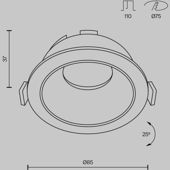Встраиваемый светильник (Набор) Technical DL051-GU10-01-BW