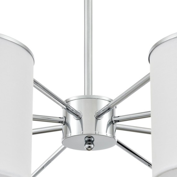 6591/8 CLASSI LN24 хром/белый, металл/текстиль Люстра подвесная E14 8*40W 220V SUNTORI