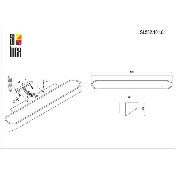 SL582.101.01 Светильник настенный ST-Luce Белый/Белый LED 1*12W 4000K Настенные светильники