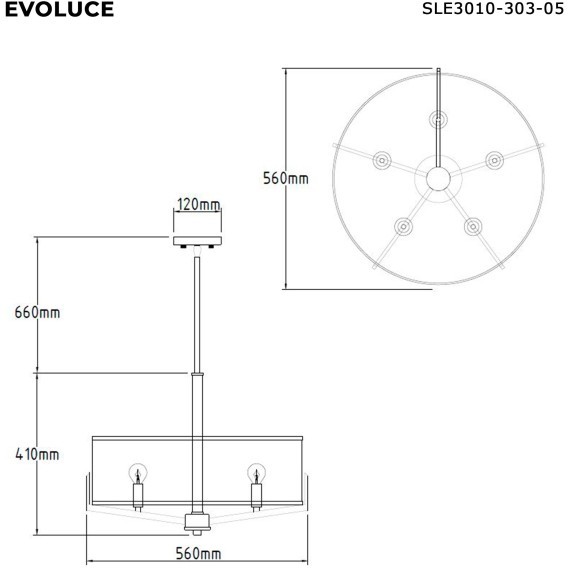 SLE3010-303-05 Светильник подвесной Латунь/Белый E14 5*40W LINTON