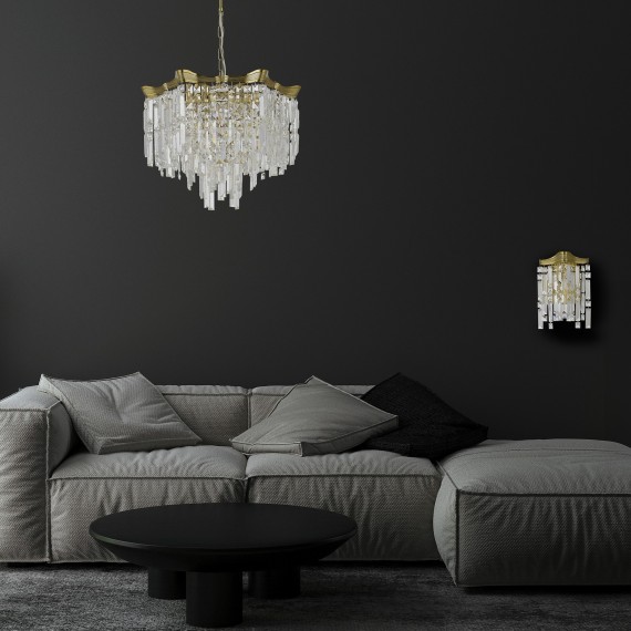 SL1659.303.10 Светильник подвесной ST-Luce Латунь/Прозрачный E14 10*60W OFELIA