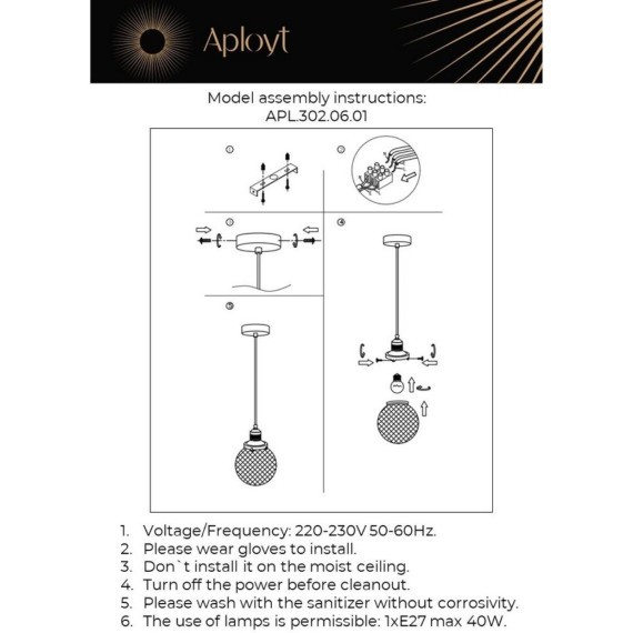 Светильник подвесной APL.302.06.01