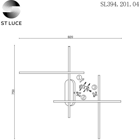 SL394.201.04 Светильник настенный ST-Luce Матовое золото/Белый LED 4*9W 4000K BASONI