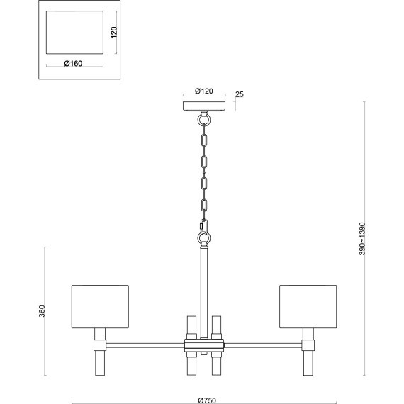 Люстра подвесная Freya FR5186PL-06BS Lino под лампы 6xE14 40W