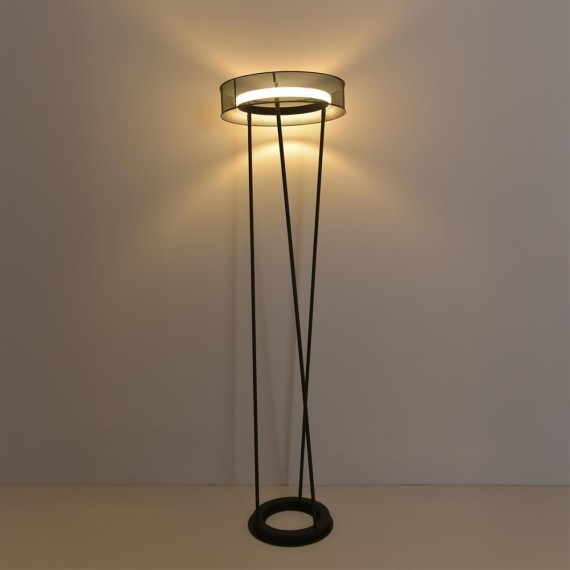 8370/30FL Торшер с металлическим черным плафоном и ступенчатой сменой цветности 3000;4000;6000K LED 30Вт 1510Лм CRI80 220V LUMION ALVA