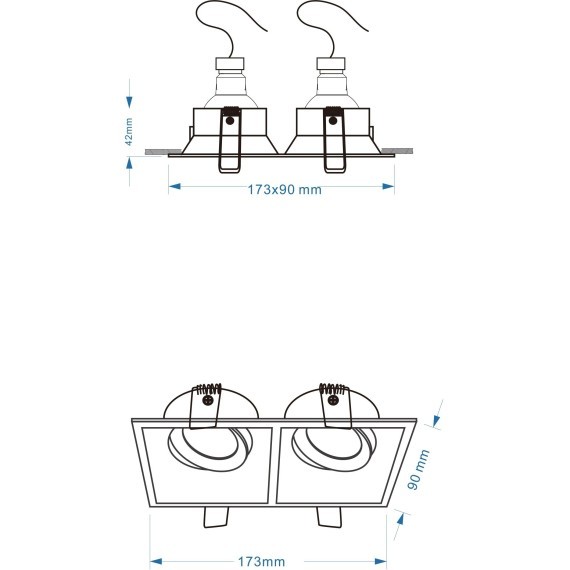 Встраиваемый светильник Technical DL029-2-02B