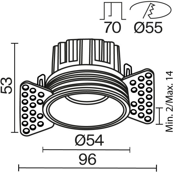 Встраиваемый светильник Technical DL058-7W3K-TRS-B