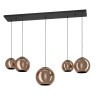 390388 EGLO CORDOBA Подвес с 5 лампами E27, 200Вт, сталь, стекло, черный, медный