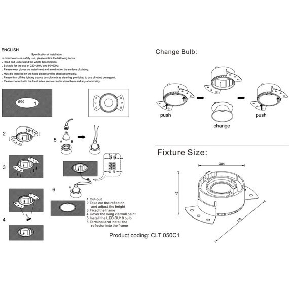 Светильник встраиваемый Crystal Lux CLT 050C1 WH-CH