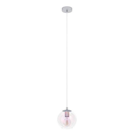 901918 ARISCANI Подвесной светильник с 1 лампой E27, 60Вт, хромированный, разноцветное стекло