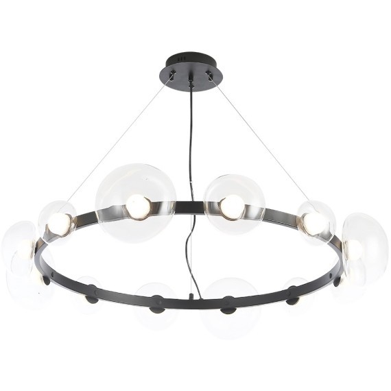 Люстра Crystal Lux BOSQUE SP12 BLACK/TRANSPARENT