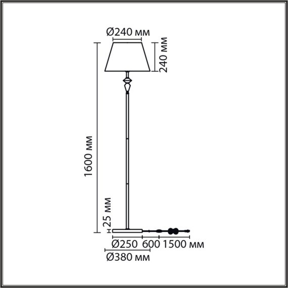 Торшер Е27 1*60W Lumion VERMONT 8274/1F