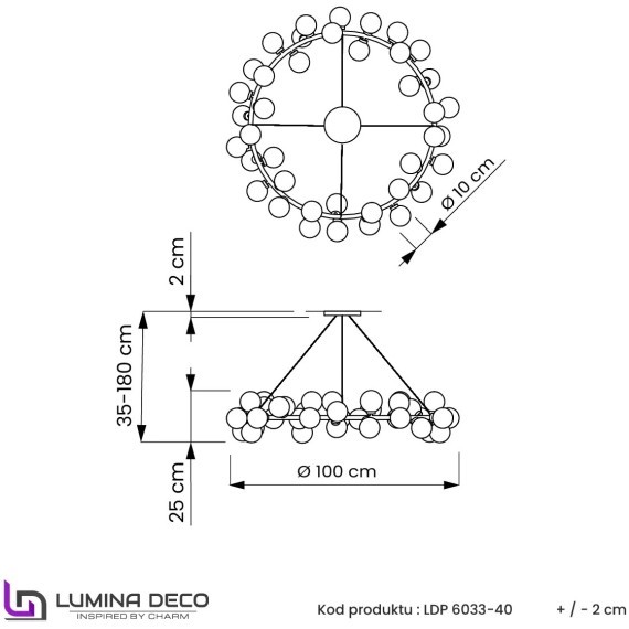 Подвесной светильник Lumina Deco Marsiada LDP 6033-40 BK+MD
