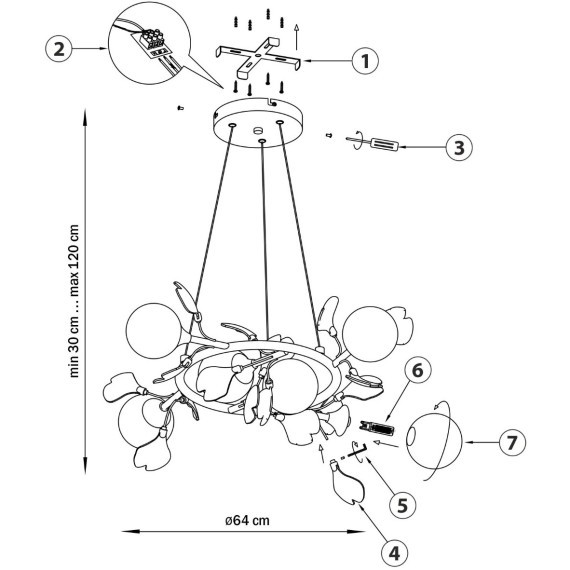 Люстра подвесная Ceramo BW Lightstar 799067