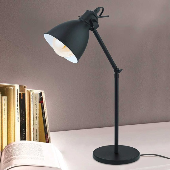 49469 Настольная лампа PRIDDY, 1х40W (E27), H425, сталь, черный