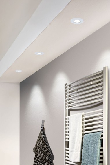 95817 Светодиодный встраиваемый светильник PINEDA, 1х4,9W(LED), ?78, IP44, пластик, белый